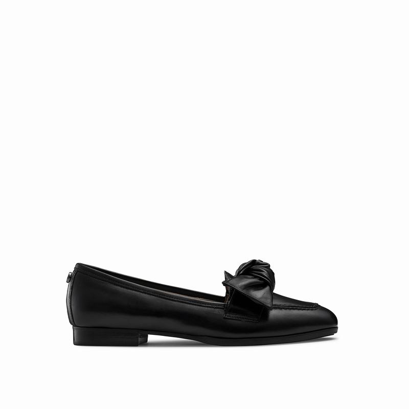 Russell & Bromley Bowie Bow Trim Loafers Women's Black [FTE9461UE]